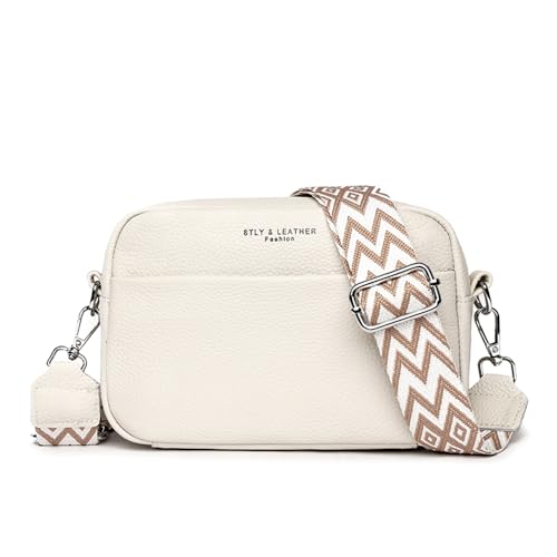 HSAJS Crossbody Tasche Damen Umhängetasche Klein Schultertasche Leder Handtasche Kleine Taschen für Frauen mit Verstellbarem Tragegurt von HSAJS