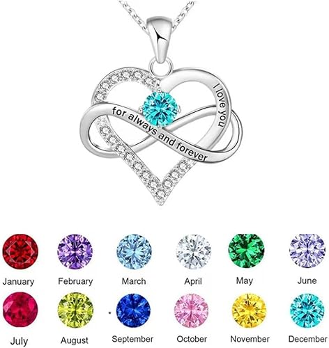 HSAJS Herz Unendlichkeit Anhänger Halskette Zirkonia Schmuck Silber Kette Damen Herzanhänger Ewigkeitssymbol Kristall Damenschmuck von HSAJS