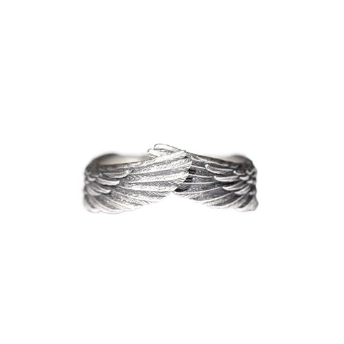 HSAJS Damen Ring Engelsflügel für Männer Damen Ringe in Silber Vintage Emo Gothic Fingerring Boho Y2K Punk Rings Daumenring für Frauen von HSAJS