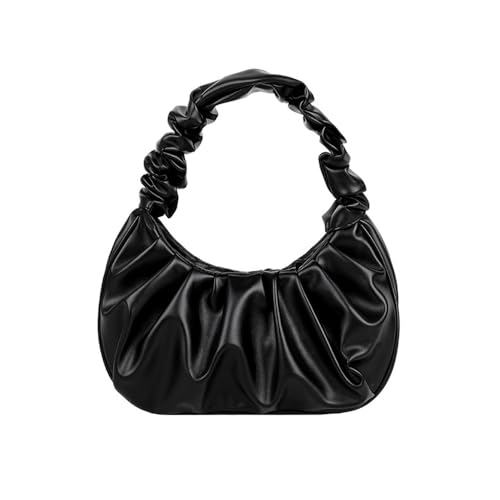 HSAJS Damen Umhängetasche Elegante Handtaschen PU-Leder Schultertasche Echtleder Henkeltaschen Tote Beutel für Arbeitstasche Reise Freizeit Schule Schwarz von HSAJS