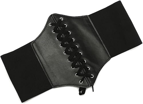 HSAJS Korsett Schnürung Taillengürtel Elastisch Breiter Damen Gürtel Verstellbar Taillenformer Bauchweg von HSAJS