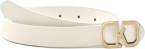 HSAJS Eleganter Damen Gürtel mit K Buchstabe Schnalle Goldfarben Dekorativer Taillengürtel Schmal Klassisch Zeitlos von HSAJS