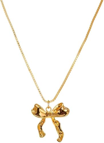 HSAJS Elegante Schleife Anhänger Halskette Venezianerkette Damenschmuck Hochwertige Kette Schmuckstück von HSAJS