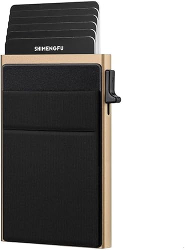 HSAJS Kompaktes Aluminium Kreditkartenhalter Schiebemechanismus Kartenetui Minimalistisch Portemonnaie Schlankes Metallgehäuse Kartenbox von HSAJS