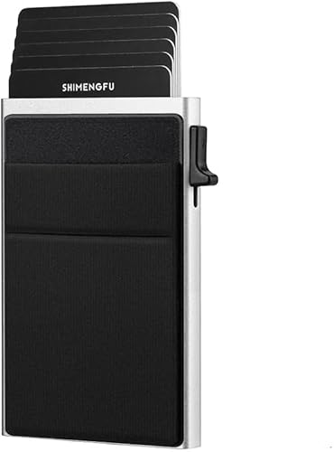 HSAJS Kompaktes Aluminium Kreditkartenhalter Schiebemechanismus Kartenetui Minimalistisch Portemonnaie Schlankes Metallgehäuse Kartenbox von HSAJS