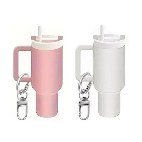 HSAJS Thermobecher Anhänger Mini Trinkflasche Schlüsselanhänger Reisebecher Taschenanhänger Karabiner Damen von HSAJS