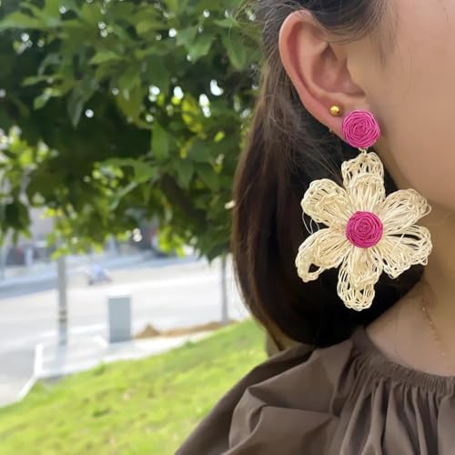 HSAJS Ohrringe für Damen Mädchen Bunte Blume Böhmische Ohrringe Tropfen Stoffblumen Handgewebt Elegante Modeschmuck Geschenke Zubehör für Valentinstag Geburtstag HSAJS Ohrringe für Damen Mädchen Bunte Blume Böhmische Ohrringe Tropfen Stoffblumen Handgewebt Elegante Modeschmuck Geschenke Zubehör für Valentinstag Geburtstag von HSAJS