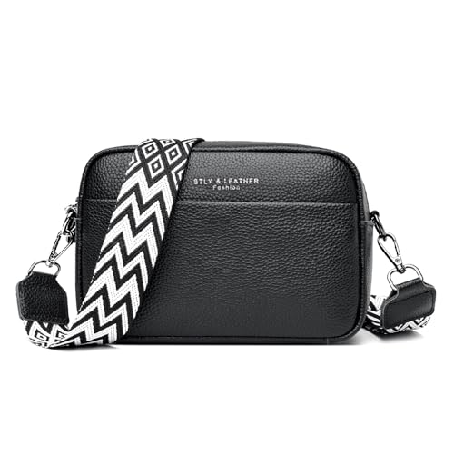 HSAJS Crossbody Tasche Damen Umhängetasche Klein Schultertasche Leder Handtasche Kleine Taschen für Frauen mit Verstellbarem Tragegurt von HSAJS