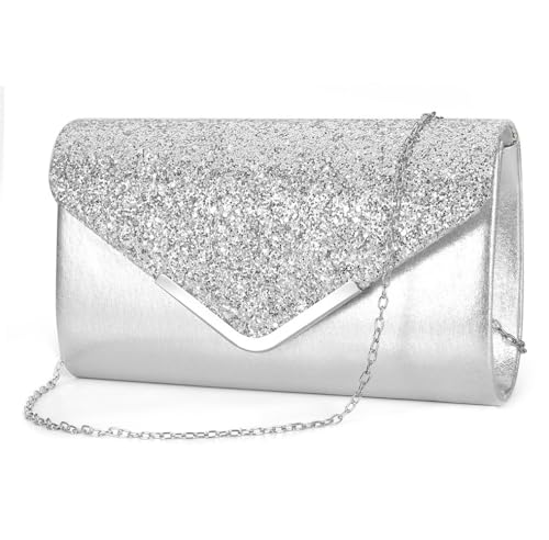 HSAJS Umhängetasche Damen mit Glitzernden Pailletten Handtasche Modisch und Elegant Crossbody Bag mit Abnehmbarer Kette für Partys Hochzeiten Feiertage HSAJS Umhängetasche Damen mit Glitzernden Pailletten Handtasche Modisch und Elegant Crossbody Bag mit Abnehmbarer Kette für Partys Hochzeiten Feiertage von HSAJS