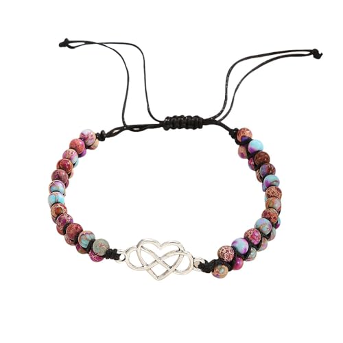 HSAJS Women's Natural Stone Double Layer Bracelet Hand Woven Turquoise Simple Bracelet Geometric Geeignet für das Tägliche Tragen Bequem und Lässig von HSAJS