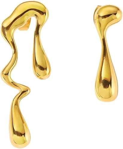 Hsajs Elegante Tropfen Ohrringe Damen Goldene Unregelmäßige Form Ohrstecker Modische Schmuckstücke Für Frauen Hochwertige Tropfen Ohrringe Aus Edelstahl Einzigartige Damen Ohrstecker von HSAJS