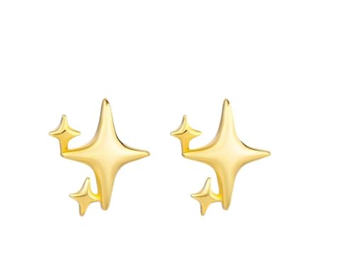 HSAJS Funkelnde Stern Ohrstecker Damen Ohrringe Schmuck Stilvoll Elegant Minimalistisch Zart Glänzend Klassisch Dezent Alltag Hochzeit von HSAJS