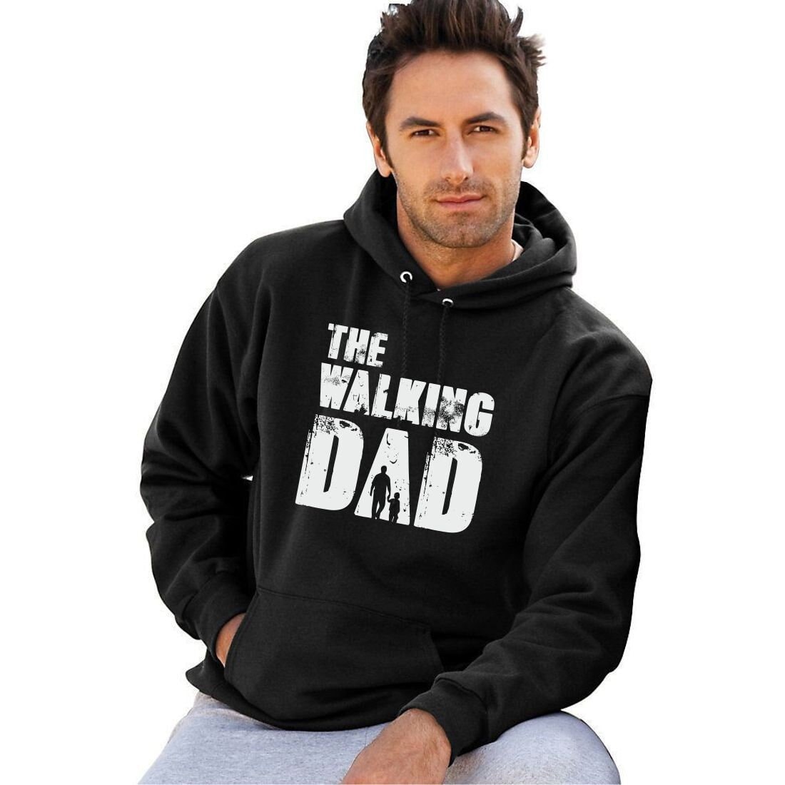 Walking Dad Hoodie Shirt Hoody Zombie Vintage Pullover Sweatshirt Vatertag Geschenk Daddy Weihnachtsgeschenk Für Ihn von HSApparel