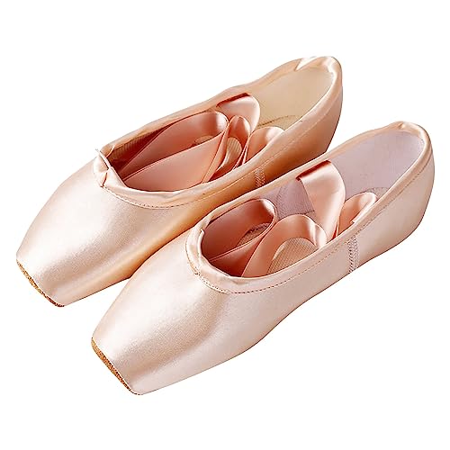 HSD Ballett-Spitzenschuhe für Kleinkinder, Mädchen und Erwachsene, Schleife, Ballerina, Schnürung, quadratische Zehenpartie Schneestiefel 24 von HSD