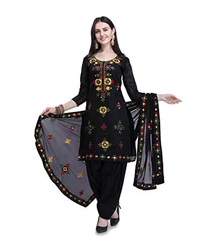 HSD Salwar Kameez Anzug, Damen, gebrauchsfertig, Übergröße, Patiala Salwar Anzüge, indisches Kleid für Frauen, Schwarz , XXXXL von HSD