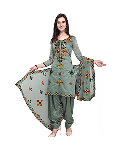 HSD Salwar Kameez Anzug Damen bereit zum Tragen Übergröße Patiala Salwar Anzüge indisches Kleid für Frauen, grau, Medium von HSD