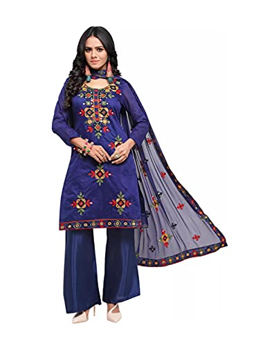 HSD Salwar Kameez Anzug für Damen, bereit zum Tragen, Übergröße, Patiala Salwar Suits indisches Kleid für Frauen, blau, 4X-Large von HSD