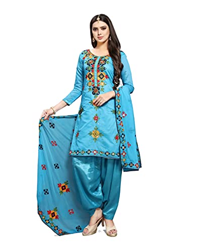 HSD Salwar Kameez Anzug für Damen, bereit zum Tragen, Übergröße, Patiala Salwar Suits indisches Kleid für Frauen, himmelblau, XL von HSD