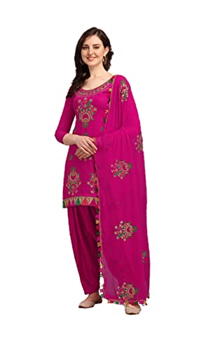 HSD salwar kameez Set für Frauen, bereit zu tragen, indische Übergröße Party Wear Patiala Kleider für Frauen, Dunkelrosa & Grün, X-Small von HSD