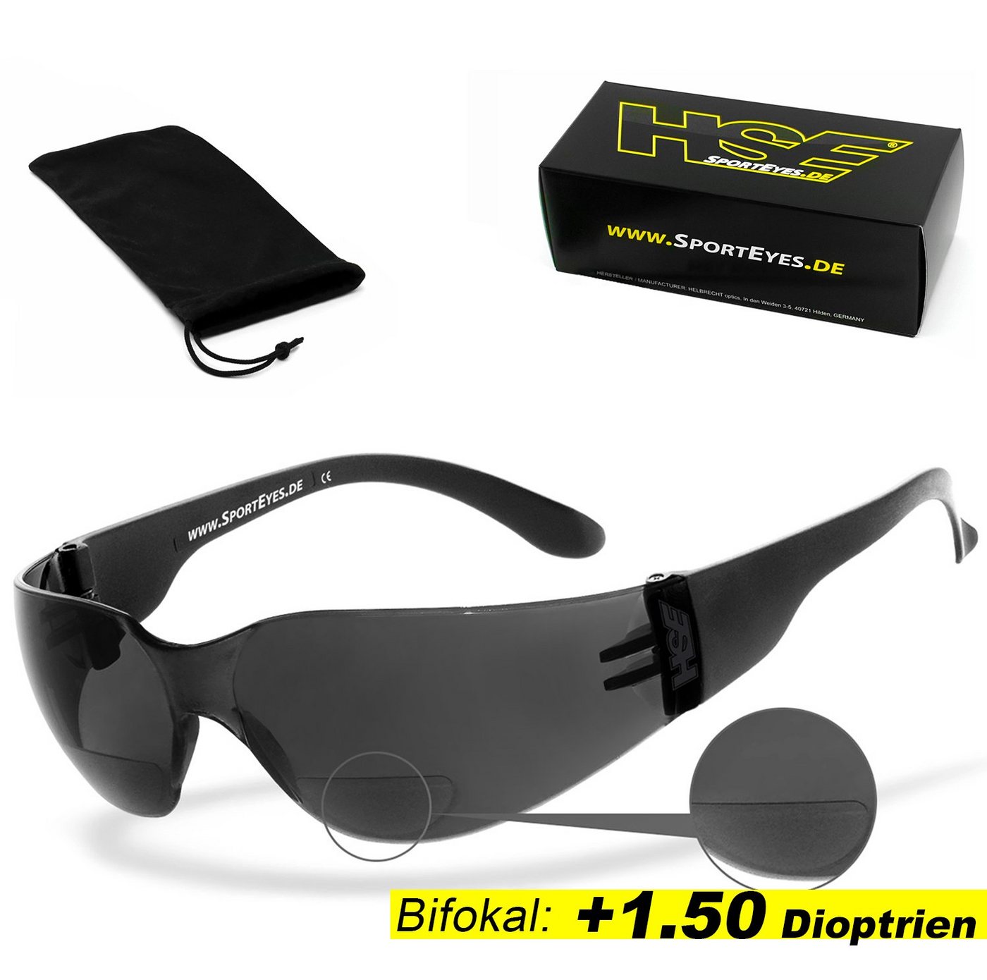 HSE - SportEyes Sportbrille SPRINTER 2.3, Leseteil (1 bis +3 Dioptrien) von HSE - SportEyes