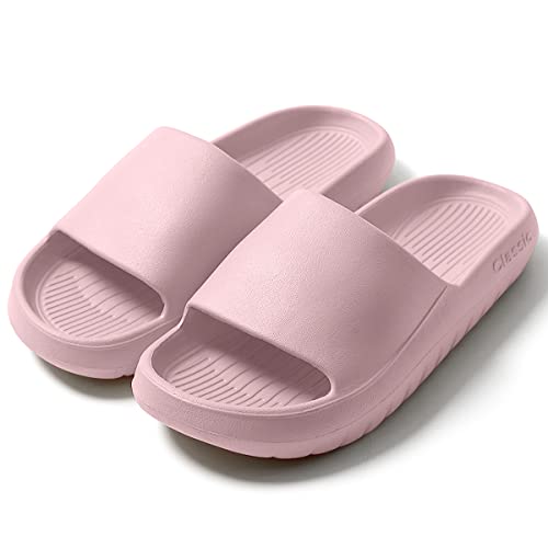 HSHAPAY Unisex Badeschuhe Damen Slides Sandalen Hausschuhe Herren Sommer Garten Badelatschen Rutschfest Plattform Badeschlappen Slippers Slide Indoor/Outdoor (36/37, Rosa 2, numeric_36) von HSHAPAY