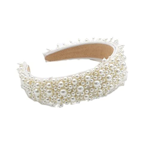 TRUSTTWO Barock Frauen Haarschmuck Perlen Perlen Stirnbänder Hochwertige Vollperle Gepolsterte Haarband Braut Hochzeit Stirnbänder The New(2) von HSHSWA