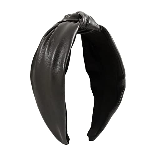 TRUSTTWO Elegantes weiches Haarband aus veganem Leder mit Haarknoten, volle Perlen, geknotete Stirnbänder, breites Haarband, Tuban-Haarschmuck, passend for Frauen und Mädchen The New(6) von HSHSWA