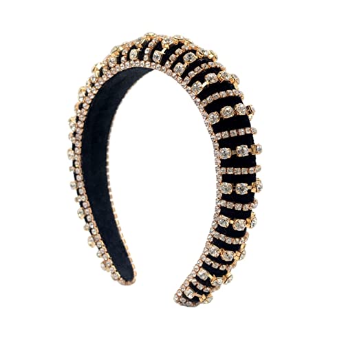 TRUSTTWO Luxuriöses funkelndes Barock-Haarband mit Vollkristallperle, gepolstertes Strass-Prinzessin-Stirnband, passend for Kopfschmuck, Geburtstag, Haarschmuck The New(1) von HSHSWA