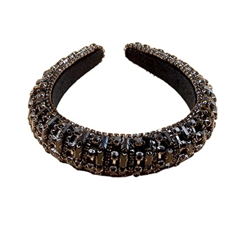 TRUSTTWO Luxuriöses funkelndes Barock-Haarband mit Vollkristallperle, gepolstertes Strass-Prinzessin-Stirnband, passend for Kopfschmuck, Geburtstag, Haarschmuck The New(21) von HSHSWA