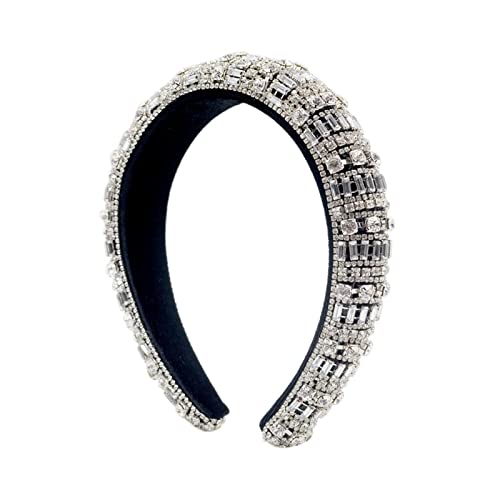 TRUSTTWO Luxuriöses funkelndes Barock-Haarband mit Vollkristallperle, gepolstertes Strass-Prinzessin-Stirnband, passend for Kopfschmuck, Geburtstag, Haarschmuck The New(24) von HSHSWA