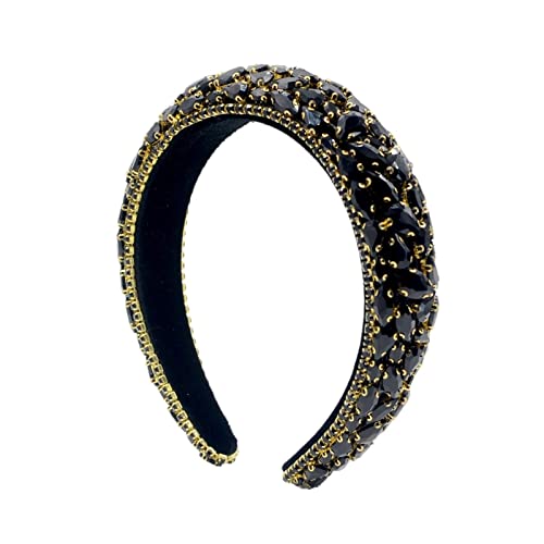 TRUSTTWO Luxuriöses funkelndes Barock-Haarband mit Vollkristallperle, gepolstertes Strass-Prinzessin-Stirnband, passend for Kopfschmuck, Geburtstag, Haarschmuck The New(30) von HSHSWA