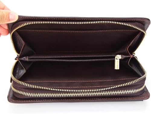 HSHTTKL Portemonnaie Business-Geldbörse, Clutch, Herren-Clutch, Herren-Geschenk, Geldscheinklammer mit Münzfach, Handy-Reisepass, klassisch, langlebiger Reißverschluss Kompakt von HSHTTKL