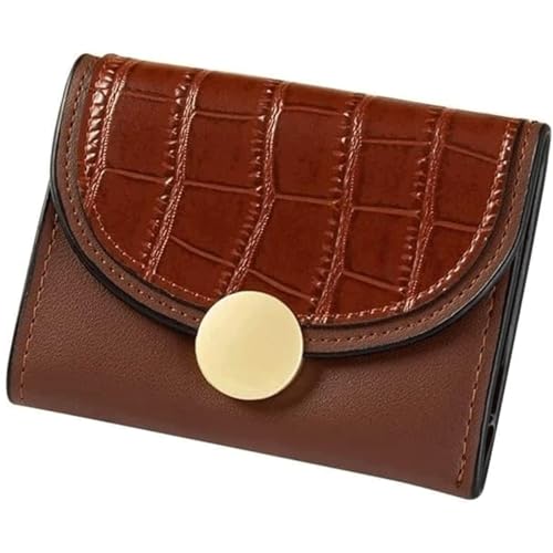 HSHTTKL Portemonnaie Retro Einfache Brieftasche Kleine Reißverschlusstasche Damen Leder Kurze Brieftasche Große Kapazität Nette Mädchen Geschenk Mini Geldbörse Kompakt von HSHTTKL