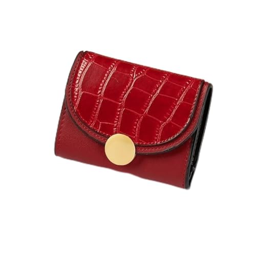 HSHTTKL Portemonnaie Retro Einfache Brieftasche Kleine Reißverschlusstasche Damen Leder Kurze Brieftasche Große Kapazität Nette Mädchen Geschenk Mini Geldbörse Kompakt von HSHTTKL