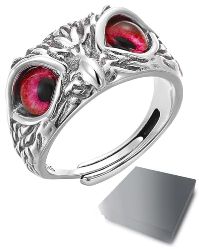 HSIXHAF 1 PCS Eulenring mit Einstellbare Öffnung, Ringe für Frauen und Mädchen, Rote Augen, Wednesday, Mit schwarzer Geschenkbox HSIXHAF 1 PCS Eulenring mit Einstellbare Öffnung, Ringe für Frauen und Mädchen, Rote Augen, Wednesday, Mit schwarzer Geschenkbox von HSIXHAF