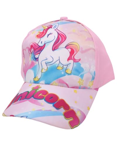 HSIXHAF 1 PCS Mädchen Baseballkappe Verstellbarer Kinder Snapback Trucker Cap Baumwolle Mädchen Baseball Mütze Sonnenhut, Laufendes Einhorn von HSIXHAF