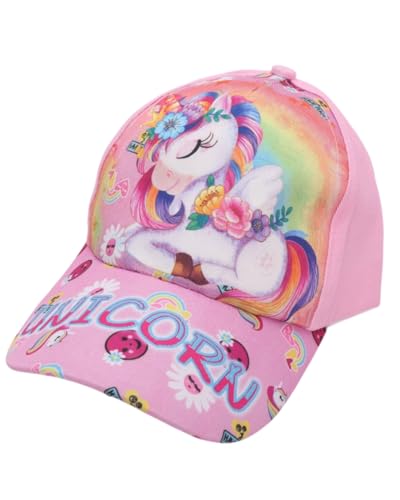 HSIXHAF 1 PCS Mädchen Baseballkappe Verstellbarer Kinder Snapback Trucker Cap Baumwolle Mädchen Baseball Mütze Sonnenhut, Ruhender Einhorn-Stil von HSIXHAF