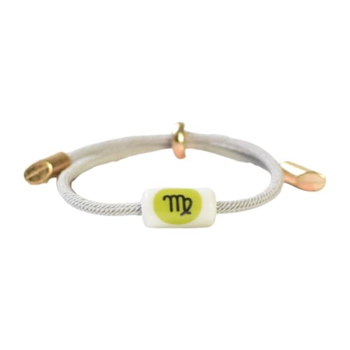 HSIXHAF 1 pcs 12 Sternzeichen Armbänder Jungfrau-Symbol, Keramikperlen-Hanfseilkette für Damen Mädchen, Mama Tochter - Freundin Geschenk Geburtstag Armband von HSIXHAF