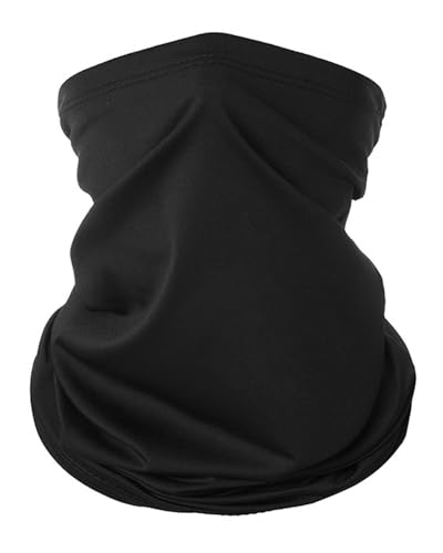 HSIXHAF Multifunktionstuch Mundschutz | Bandana Herren Damen Schlauchschal Halstuch Gesichtsmaske Mund-Nasen-Schutz Maske Sonnenschutz Baumwolle Outdoor | elastisch atmungsaktiv waschbar - Schwarz von HSIXHAF