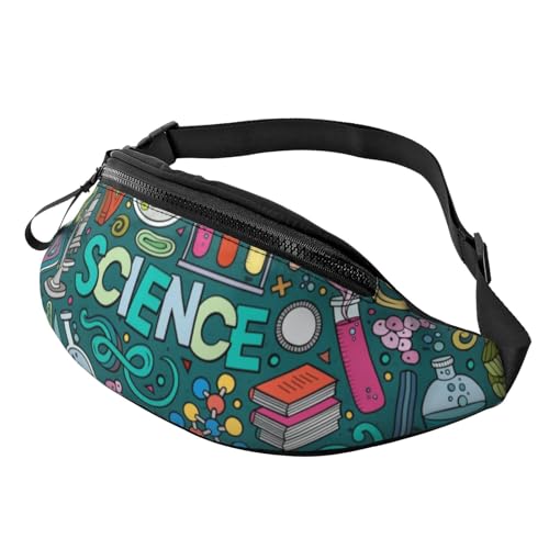 HSJFS Eiffelturm mit rotem Regenschirm bedruckt, modische Hüfttasche, verstellbare Hüfttasche, lässige Brusttasche, Cartoon Science Design, Einheitsgröße von HSJFS