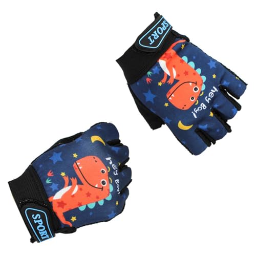 HSKRKOW 1 Paar Fahrradhandschuhe Kinder 2-10 Jahre,Dinosaurier Meteor Kinder Fahrradhandschuhe Bike Gel Bmx Handschuh Jungen(Blau,A) von HSKRKOW