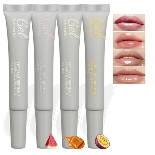 4-teiliger Glow Lip Balm, feuchtigkeitsspendender Lippenbalsam für trockene, rissige Lippen, glänzender, langanhaltender Lippen-Feuchtigkeitsspender, nährende Lippenpflege, Lippenreparatur 4-teiliger Glow Lip Balm, feuchtigkeitsspendender Lippenbalsam für trockene, rissige Lippen, glänzender, langanhaltender Lippen-Feuchtigkeitsspender, nährende Lippenpflege, Lippenreparatur von HSLFUAI