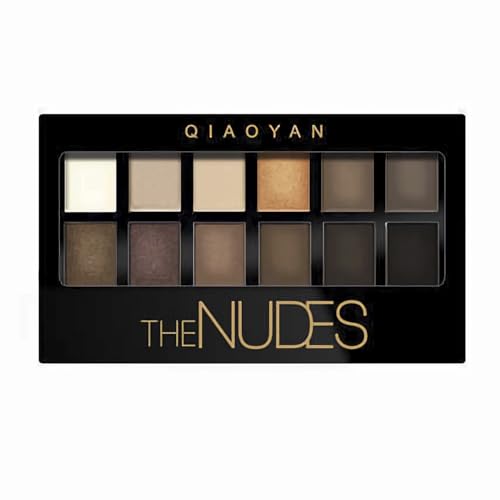 Nude Eyeshadow Palette, 12 Multi Shade Nude Eyeshadow Makeup Palette, Makeup für Anfänger, für Frauen Mädchen (1) von HSLFUAI