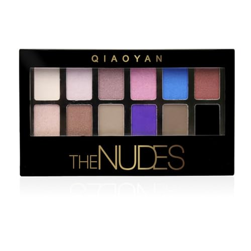 Nude Eyeshadow Palette, 12 Multi Shade Nude Eyeshadow Makeup Palette, Makeup für Anfänger, für Frauen Mädchen (2) von HSLFUAI
