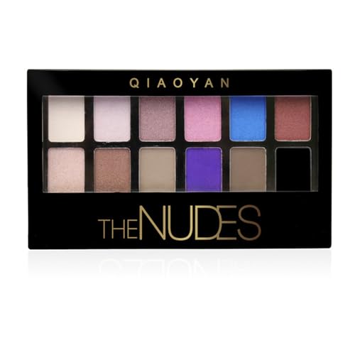 HSLFUAI Nude Eyeshadow Palette, 12 Multi Shade Nude Eyeshadow Makeup Palette, Makeup für Anfänger, für Frauen Mädchen (2) von HSLFUAI