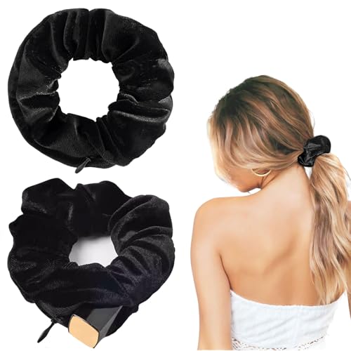2 Stück Haargummis mit Geldversteck zum Verstecken, Reise-Gadgets für Frauen, können Wertsachen aufbewahren, Safe Urlaub, Versteck Wertsachen Geld mit Scrunchies Geheimfach von HSLPSM