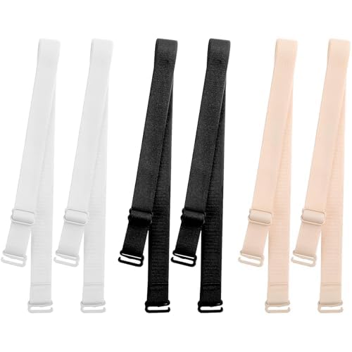 3 Paar BH Träger, Verstellbare Elastische BH Träger, Ersatz BH Schultergurte, Damen Rutschfester Elastischer BH Träger, Passt Alle Cup-Größen (Schwarz, Weiß, Beige) von HSLPSM