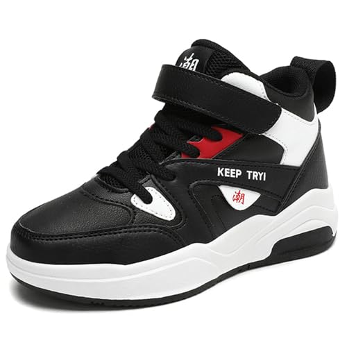 HSNA Basketball-Schuhe für Kinder Turnschuhe Jungen Sneaker Mädchen (Schwarz 38 EU) von HSNA