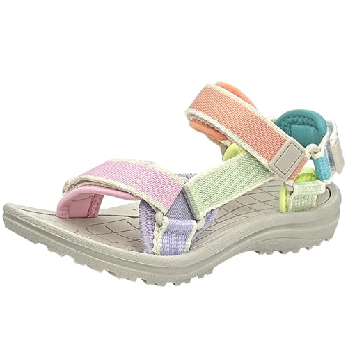 HSNA Kinder Sandalen Mädchen Strandschuhe Peeptoe Bequem Sommerschuhe, Mehrfarbig 31 EU von HSNA