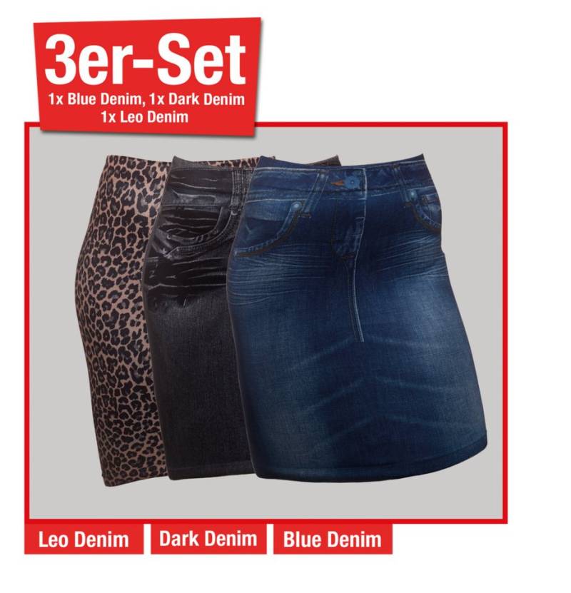 HSP Hanse Shopping GmbH Jeansrock SMART TEX® Jeaneez Röcke 3er Set Gr. XXL von HSP Hanse Shopping GmbH